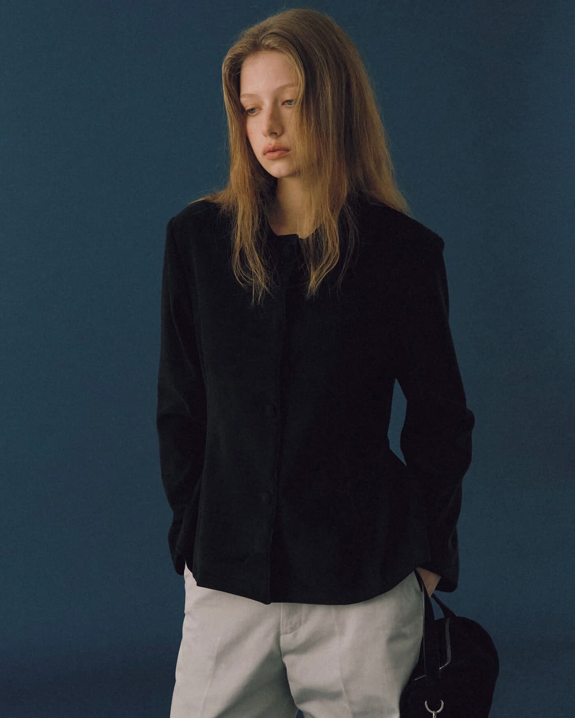 [새상품] 스무드무드 바레니아 스웨이드 자켓_블랙 상품이미지2