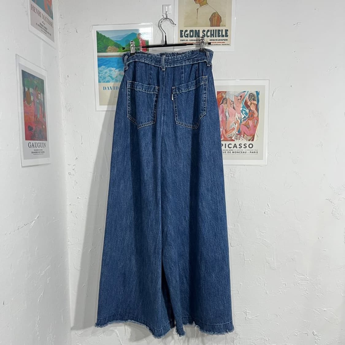 벨티드 와이드 데님  팬츠 상품이미지3