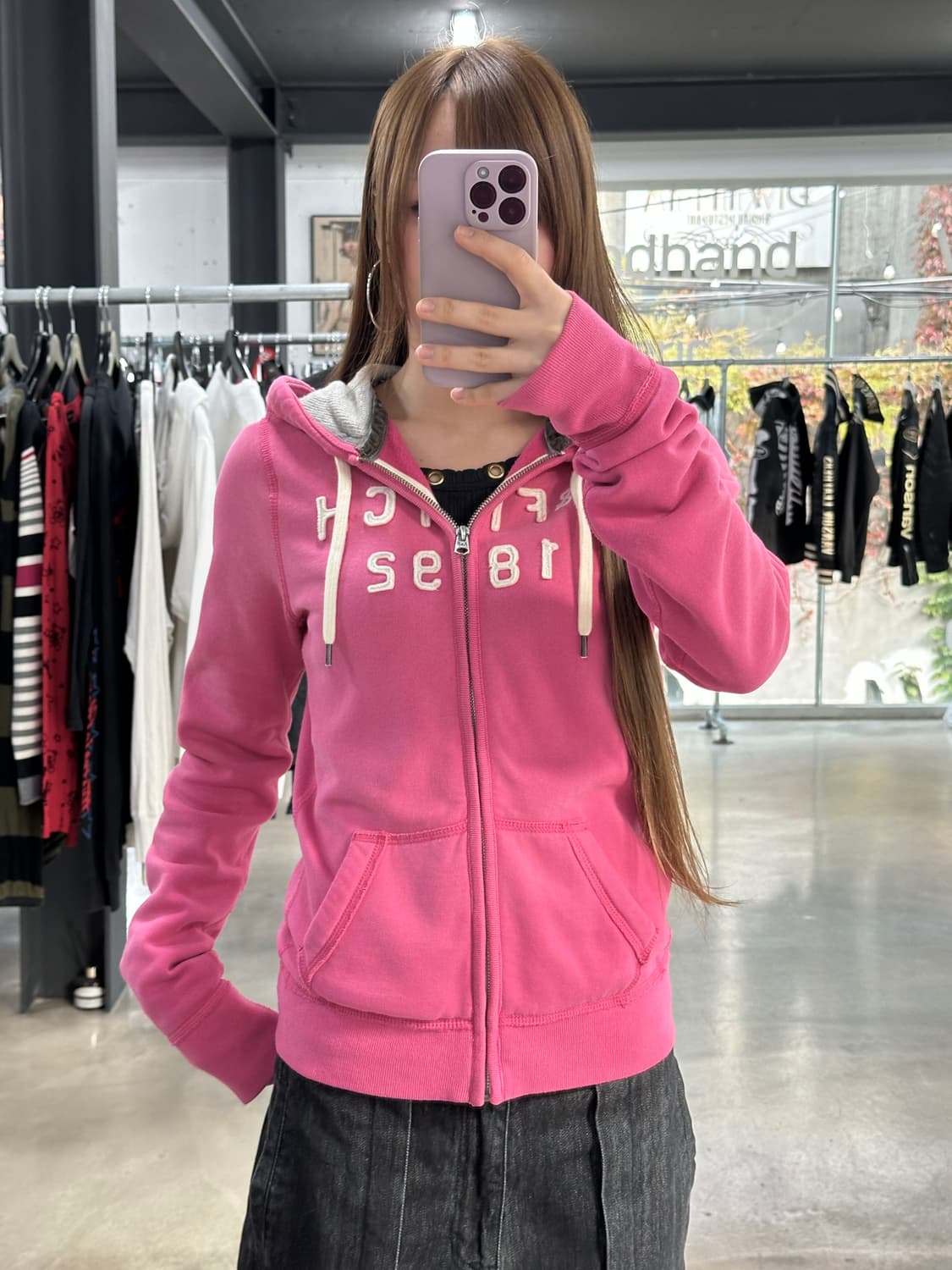 아베크롬비 후드집업 핑크 상품이미지1
