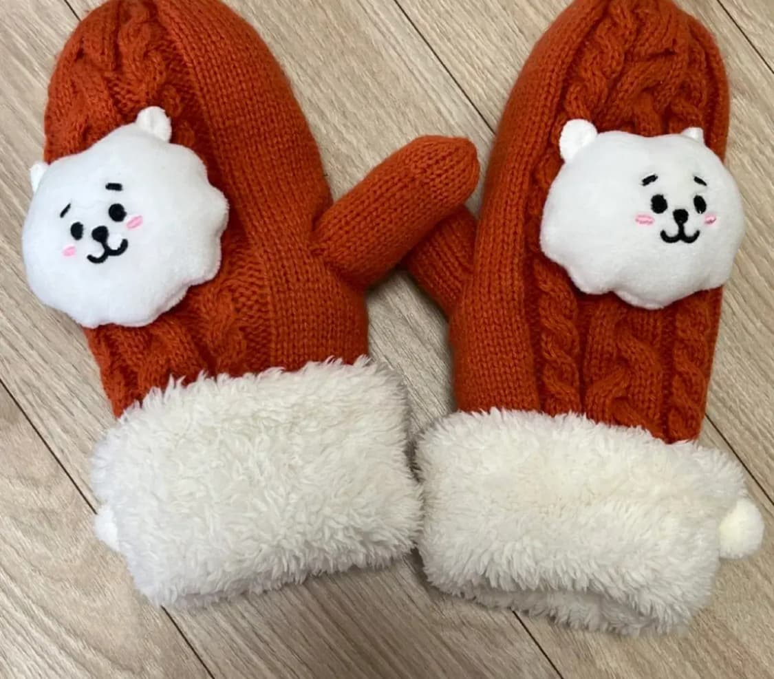 BT21 진 캐릭터 털장갑 상품이미지1