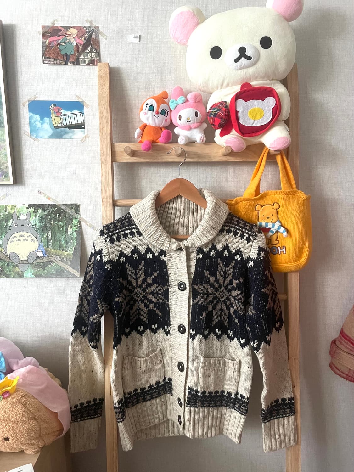 모리걸 빈티지 노르딕 울 가디건 🤎 상품이미지1