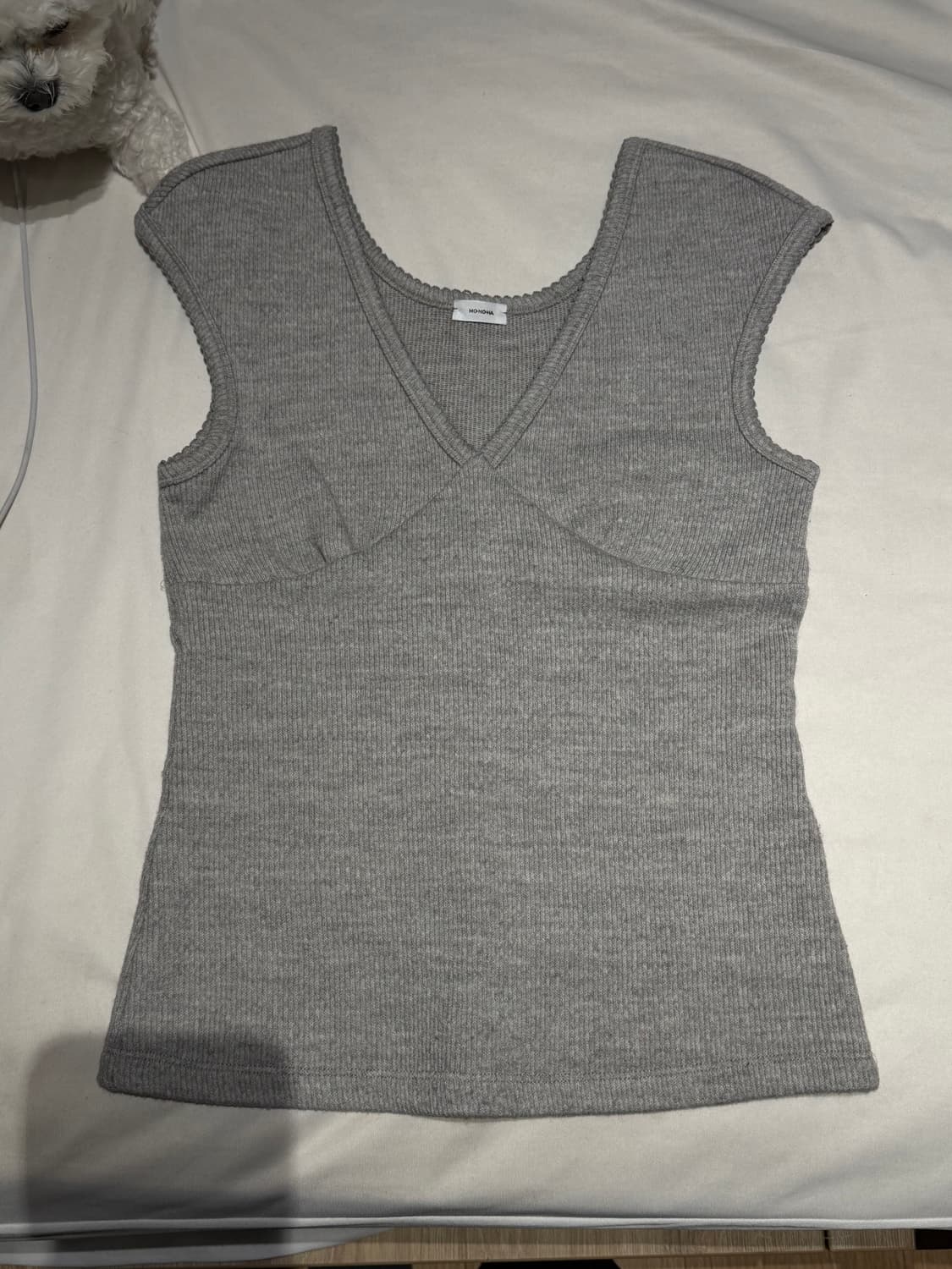 모노하 scallop 슬리브리스 라이트그레이 상품이미지1