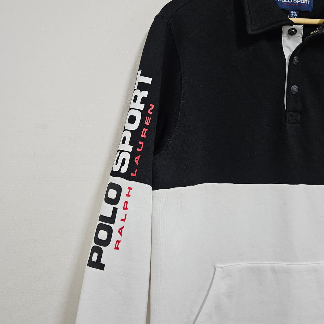 폴로 스포츠 블랙 화이트 카라 기모 맨투맨 상품이미지4
