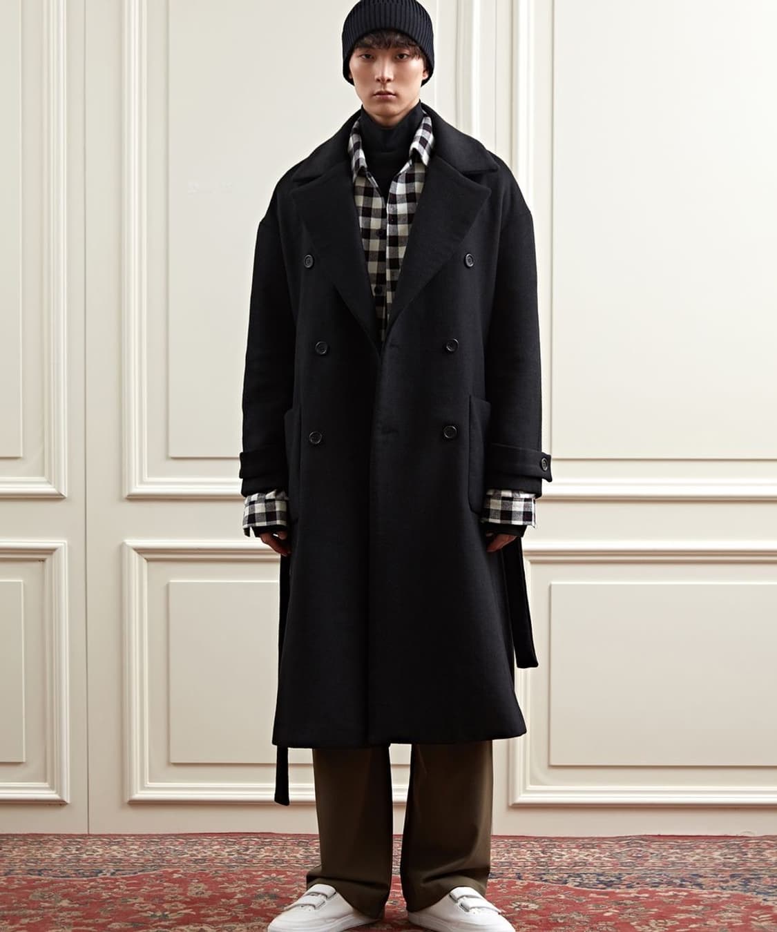 오버사이즈해프닝 더블 로브 코트 상품이미지1