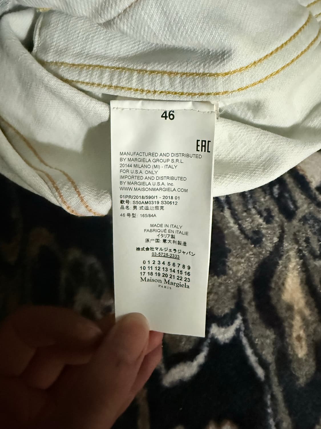 마르지엘라 남성 메인라인 블리치 데님 숏 자켓 46 상품이미지4