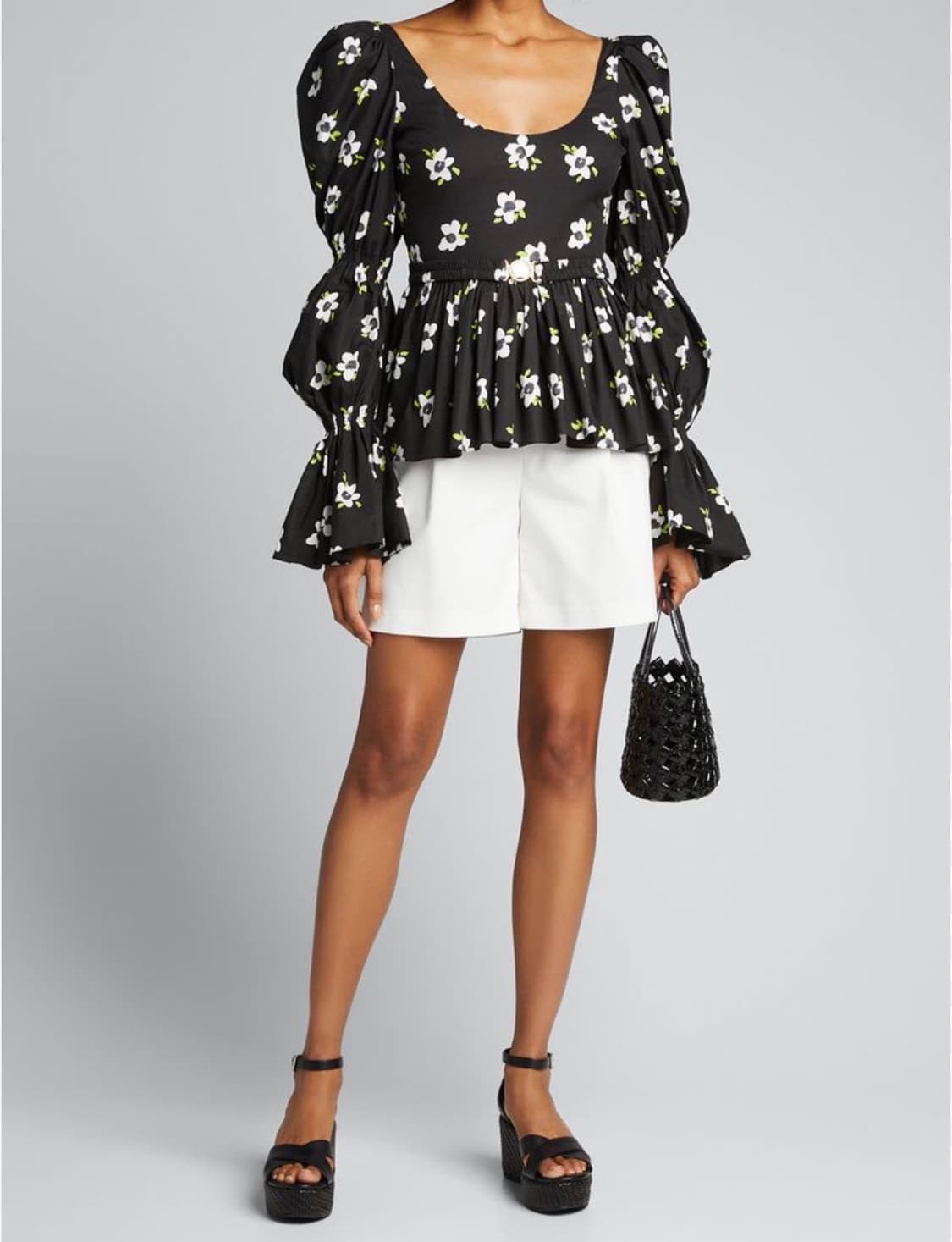 새상품 컨디션Caroline Constas 플로럴 블라우스 made in 상품이미지10