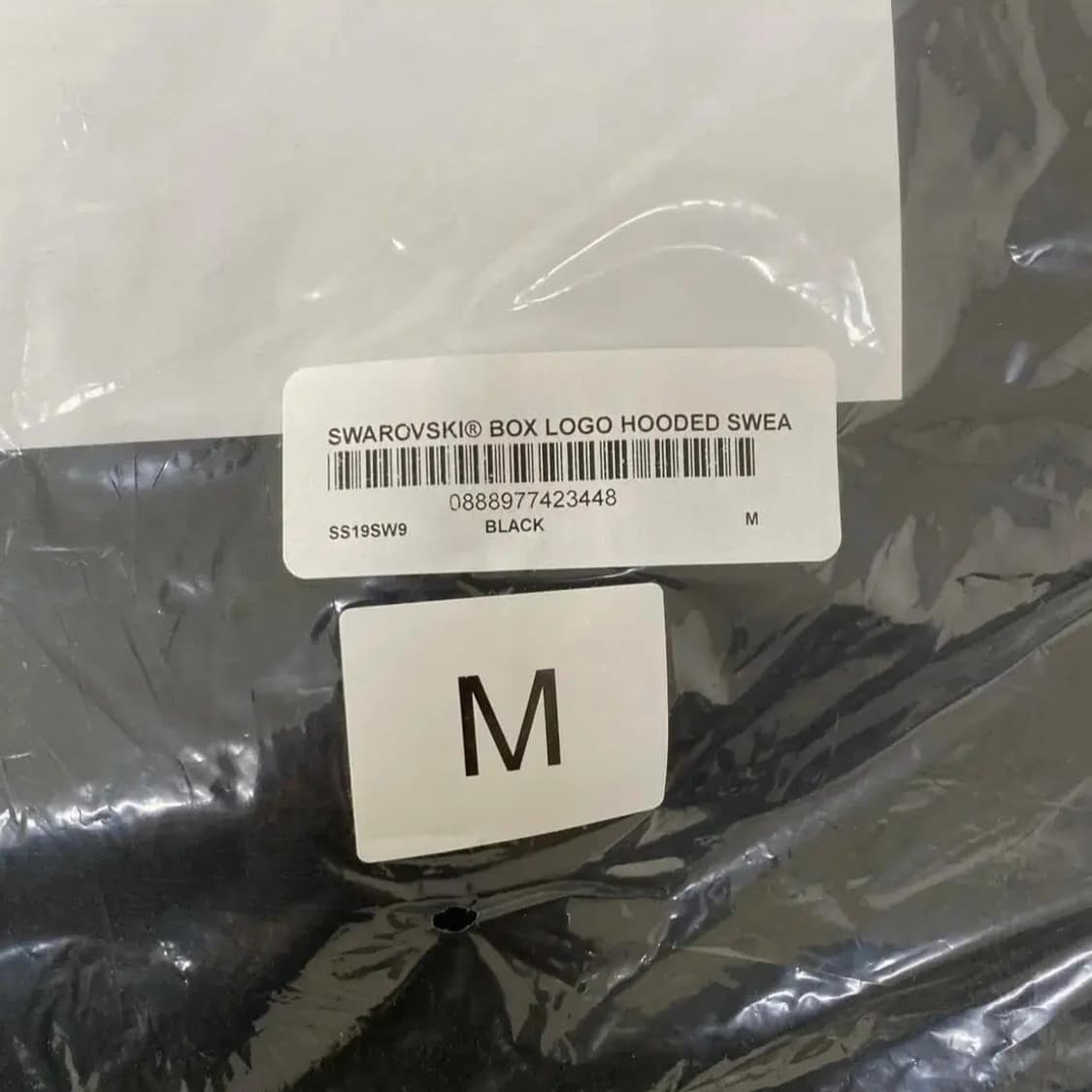 [M] 19SS 슈프림 스와로브스키 박스 로고 후드 블랙 상품이미지3