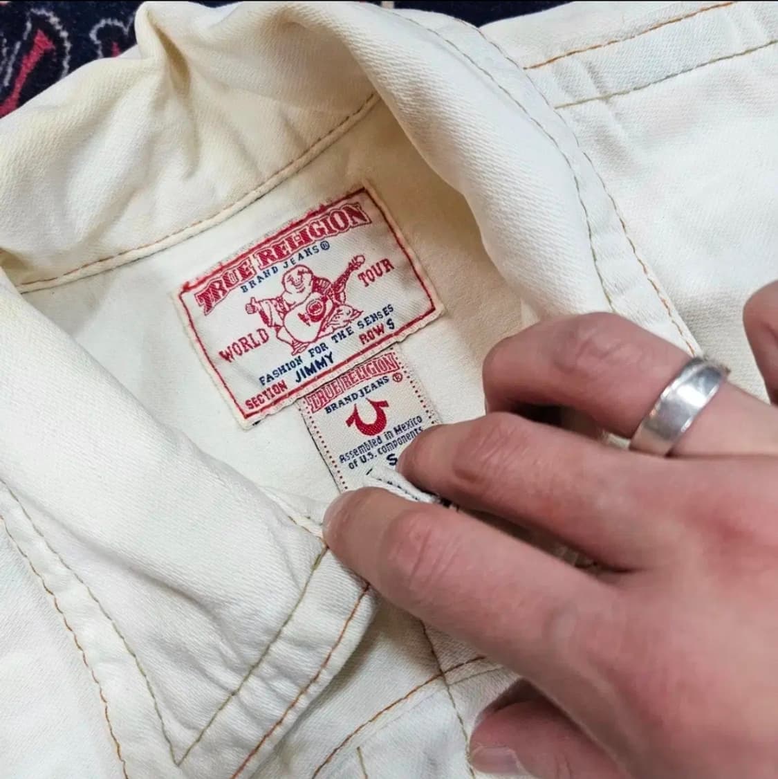 트루릴리젼 y2k 빈티지 JIMMY 화이트 숏 데님자켓 S size 상품이미지6
