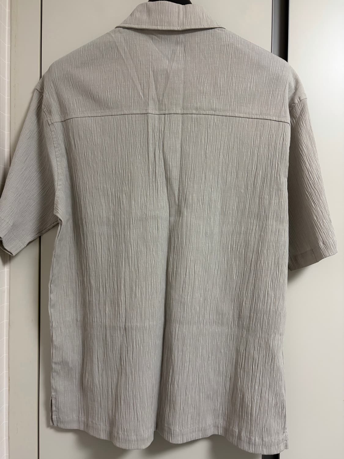 새상품 TNGT 키노시타 시어서커 콜레드 카라셔츠100 베이지 상품이미지4