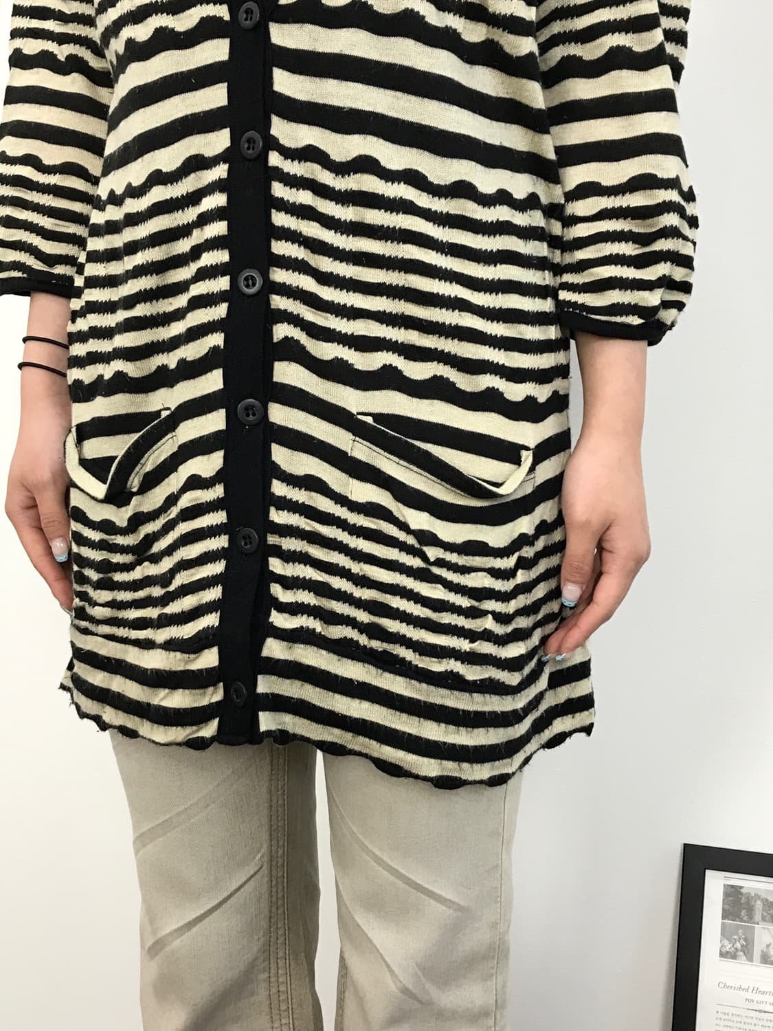 Ray Beams Wavy Striped Knit Cardigan 상품이미지3