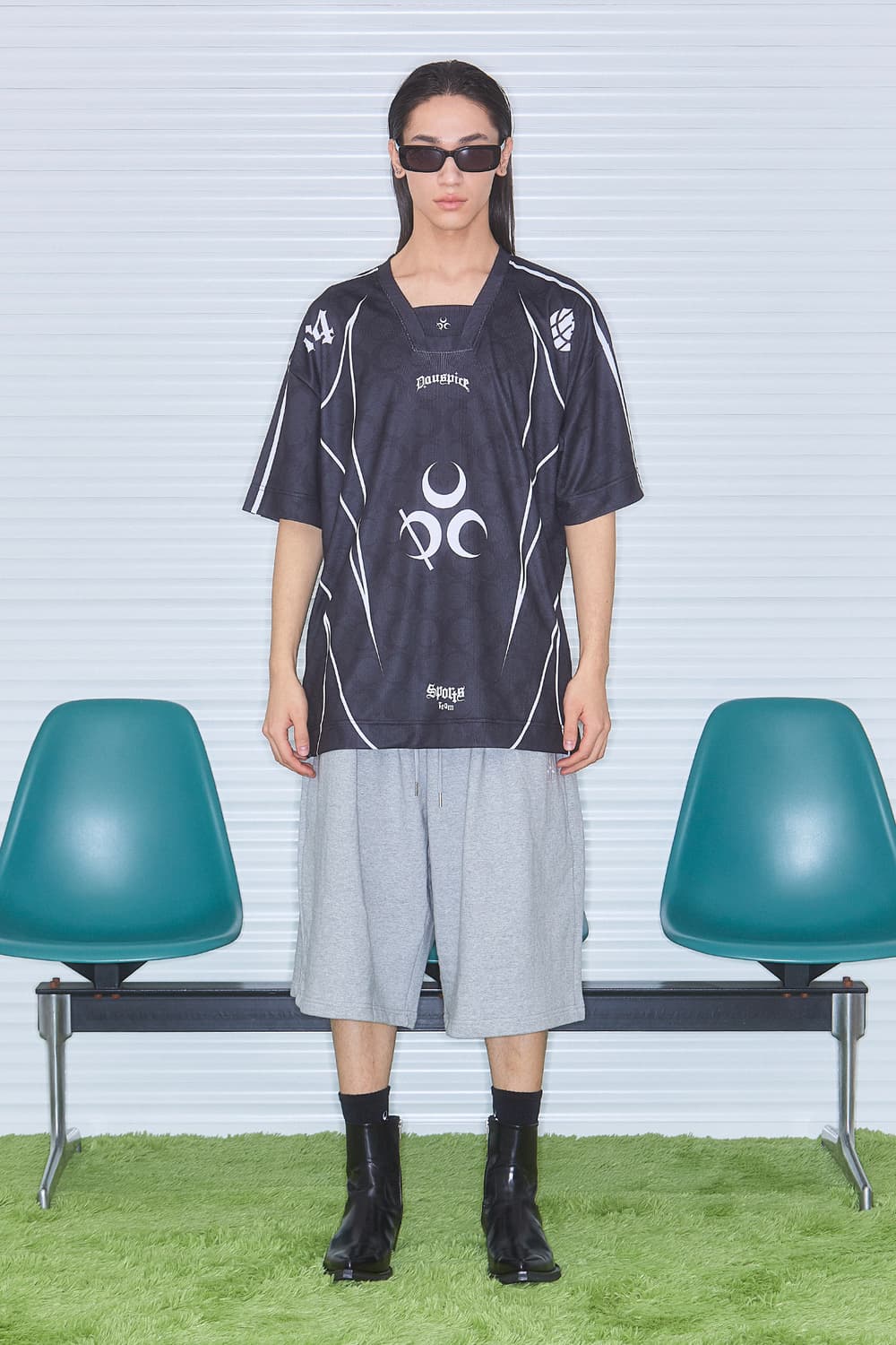 디오스피스 메쉬 풋볼 저지 블랙 반팔 티셔츠 2 상품이미지3