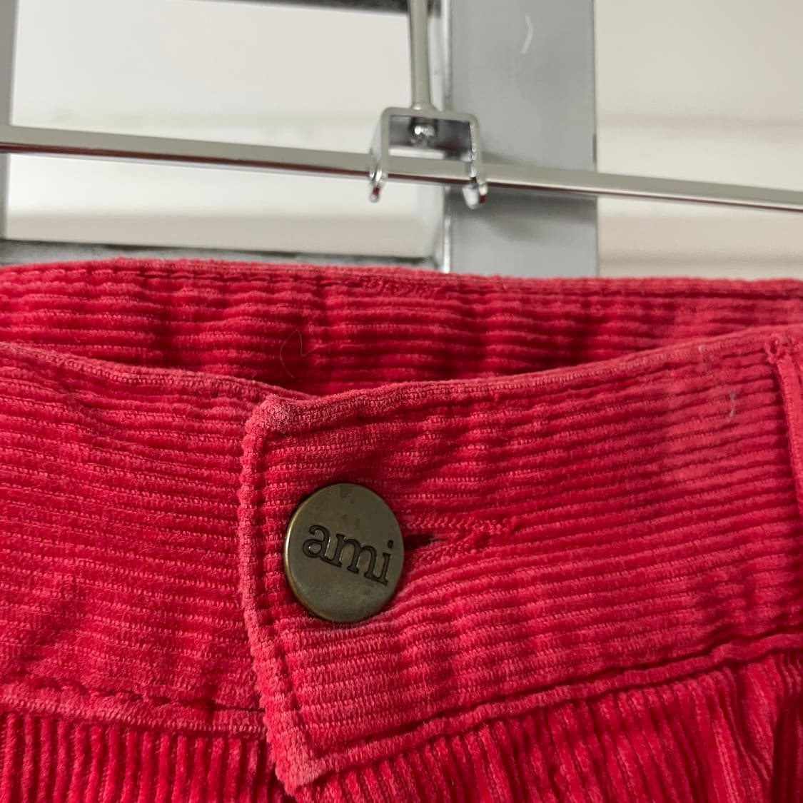AMI 아미 코듀로이 팬츠 레드 M 상품이미지5