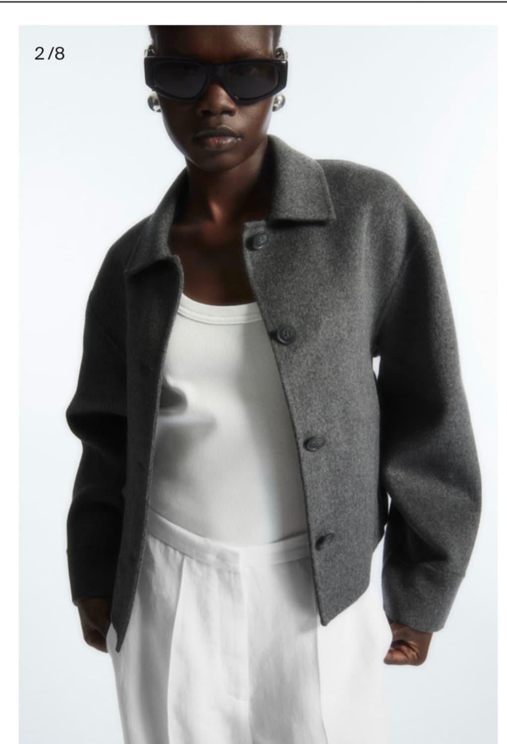 COS박시핏더블페이스울쟈켓그레이 상품이미지4