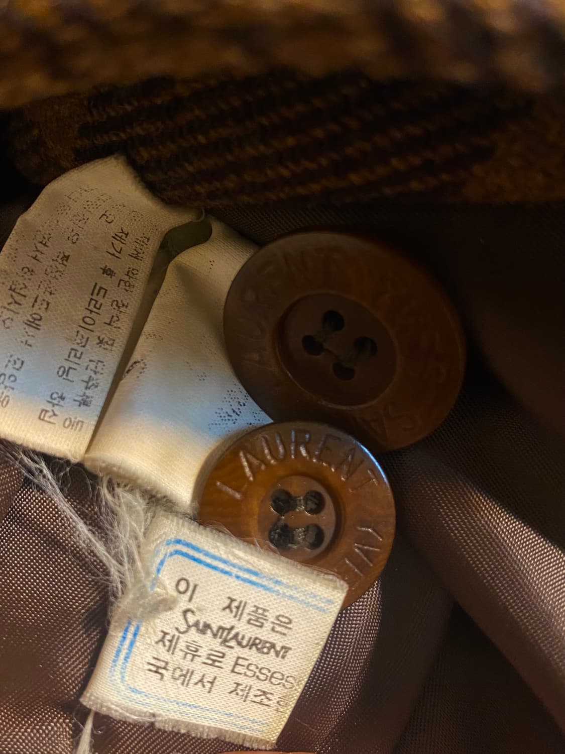 입생로랑 체크 울 카라 코트 상품이미지7