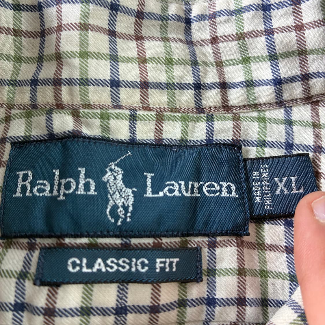 Polo  폴로 랄프로렌 자수 코튼 베이지 체크 셔츠  상품이미지4