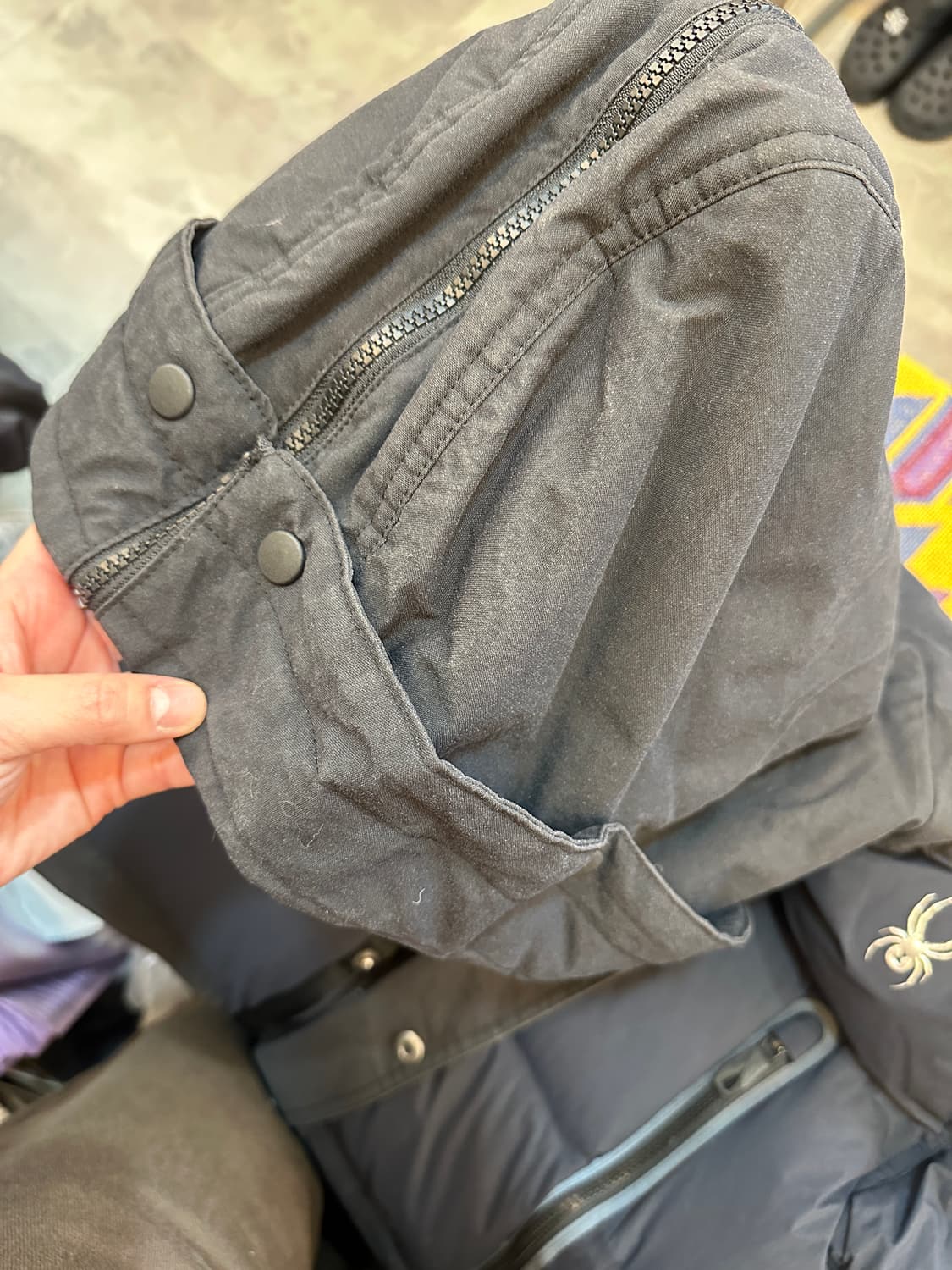 95)스파이더 네이비 카모플라쥬 오리털 롱패딩 상품이미지4