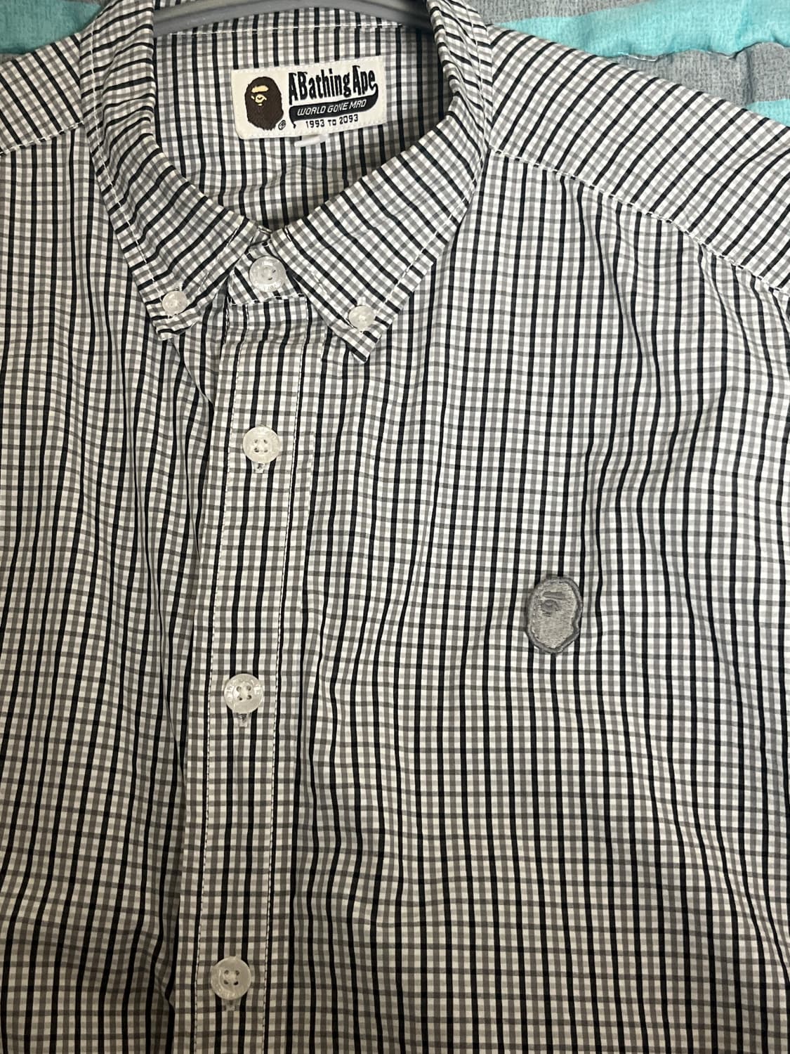 베이프 원포인트 체크 셔츠 상품이미지1