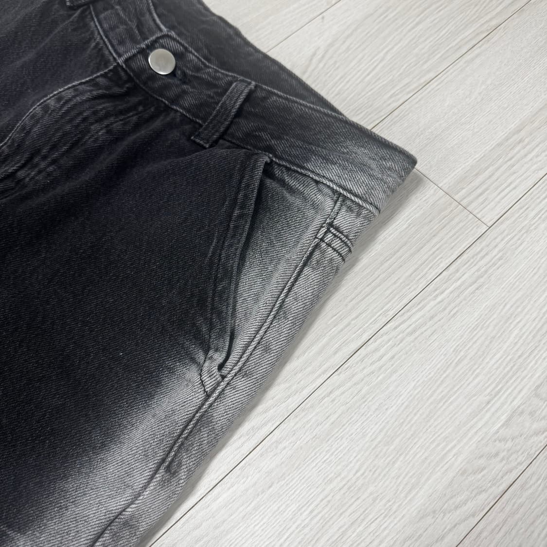 사이드워싱 스트레이트핏 블랙진 블렉데님 상품이미지2