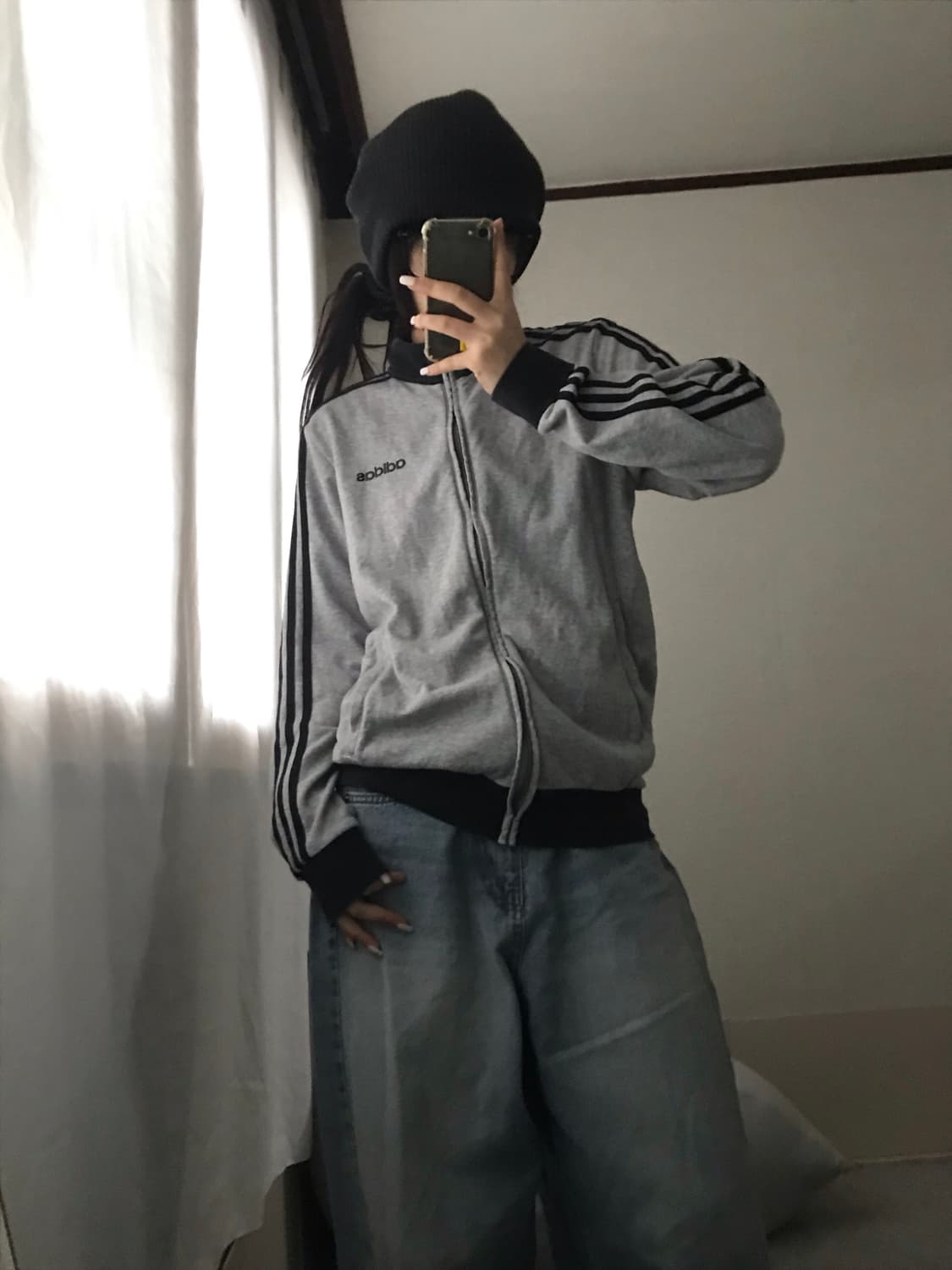 아디다스 그레이 블랙 삼선 면집업 상품이미지6