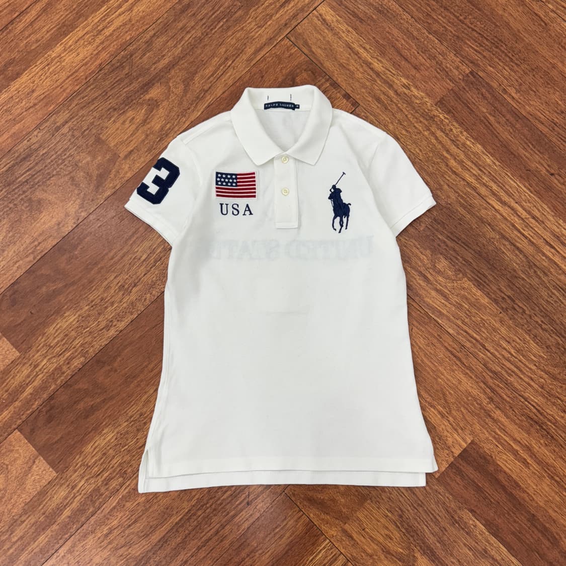 여성용 M(44) 폴로 랄프로렌 빅포니 성조기 카라 티셔츠  상품이미지1