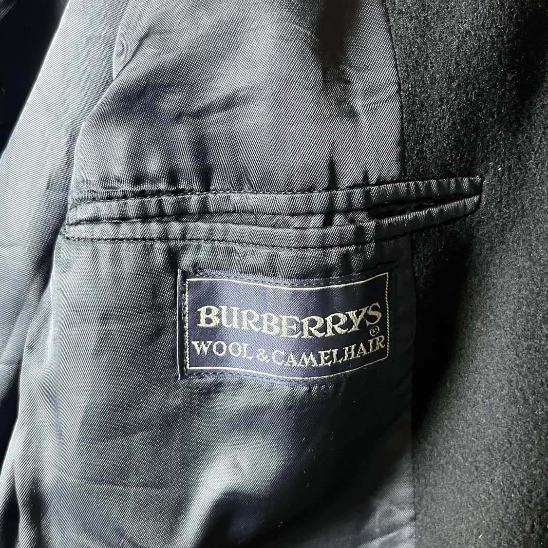 [Burberry] 90's 버버리 울 캐시미어 네이비 맥코트 상품이미지6