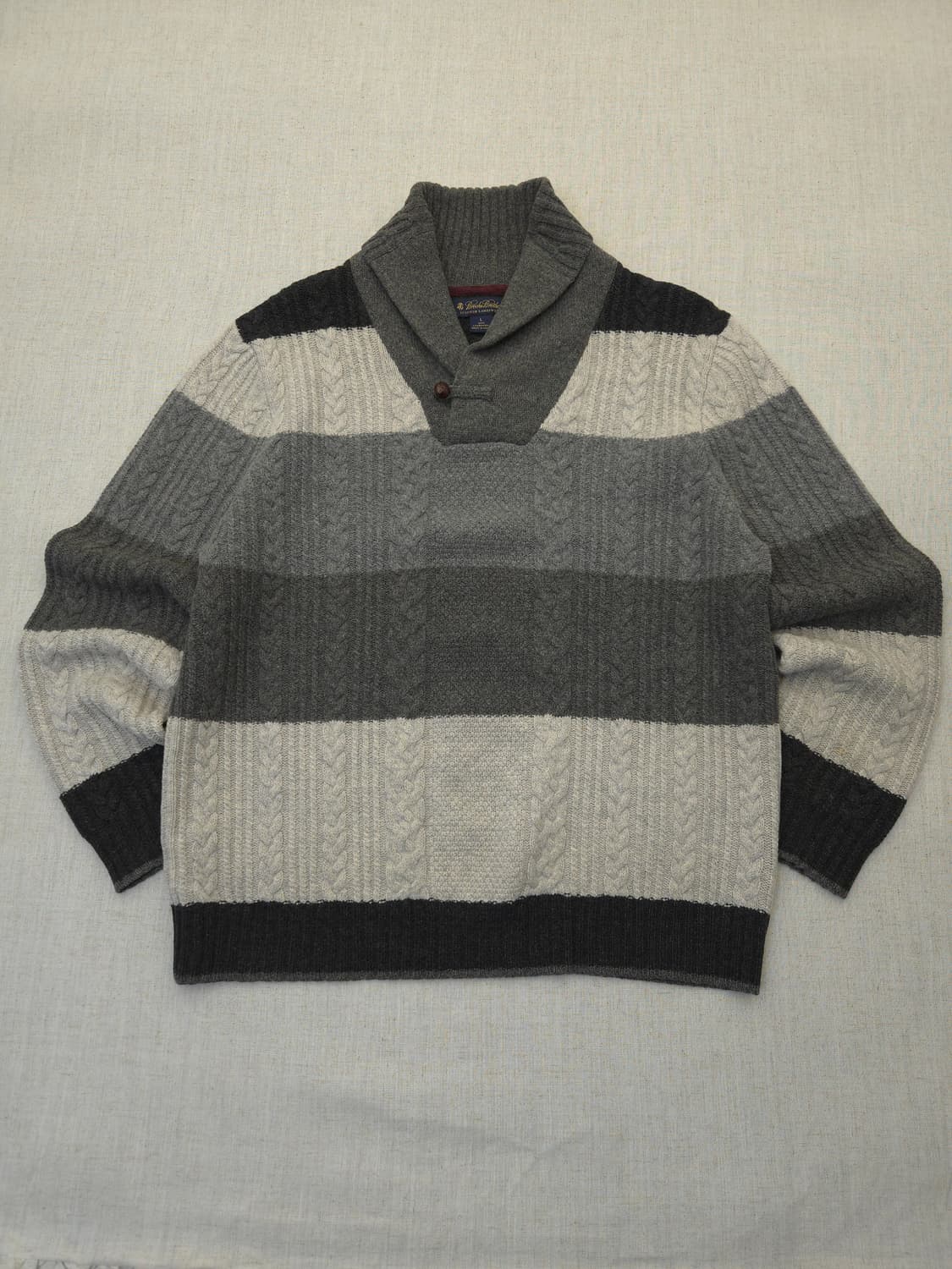 브룩스브라더스 케이블 니트 스웨터 그레이 상품이미지1