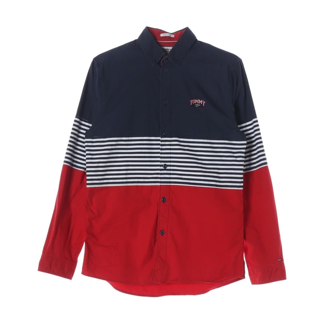 타미진스 삼색 배색 스트라이프 긴팔 셔츠 S 상품이미지1