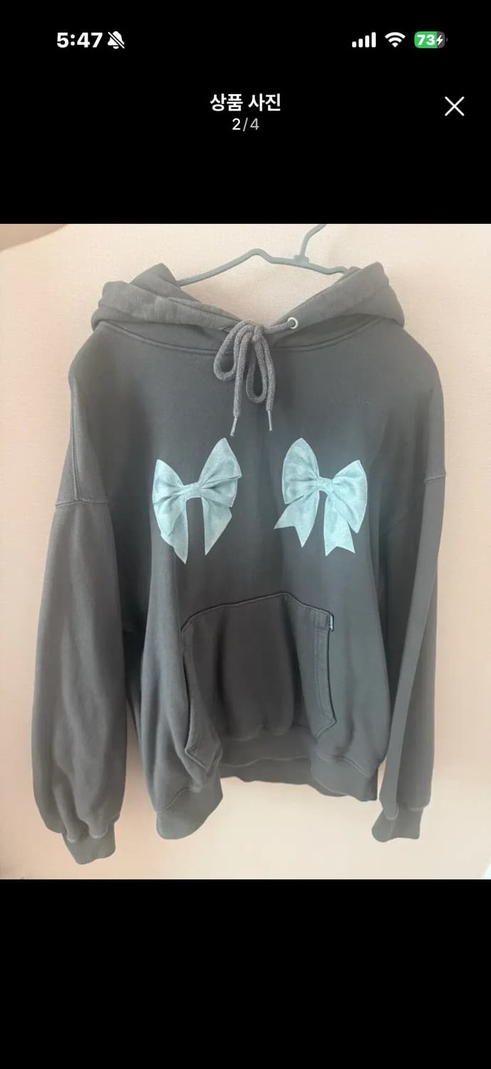 스컬프터 리본 후드티 m 상품이미지2
