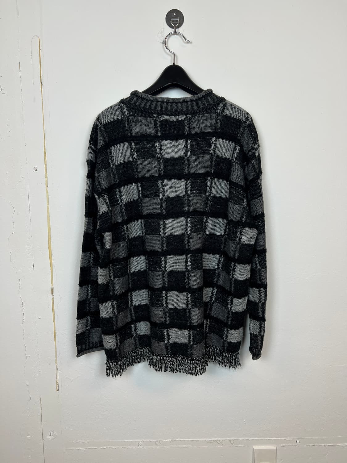 T107 JPN 모리/러블리/펑크/Y2K 체크 니트탑 F 상품이미지2