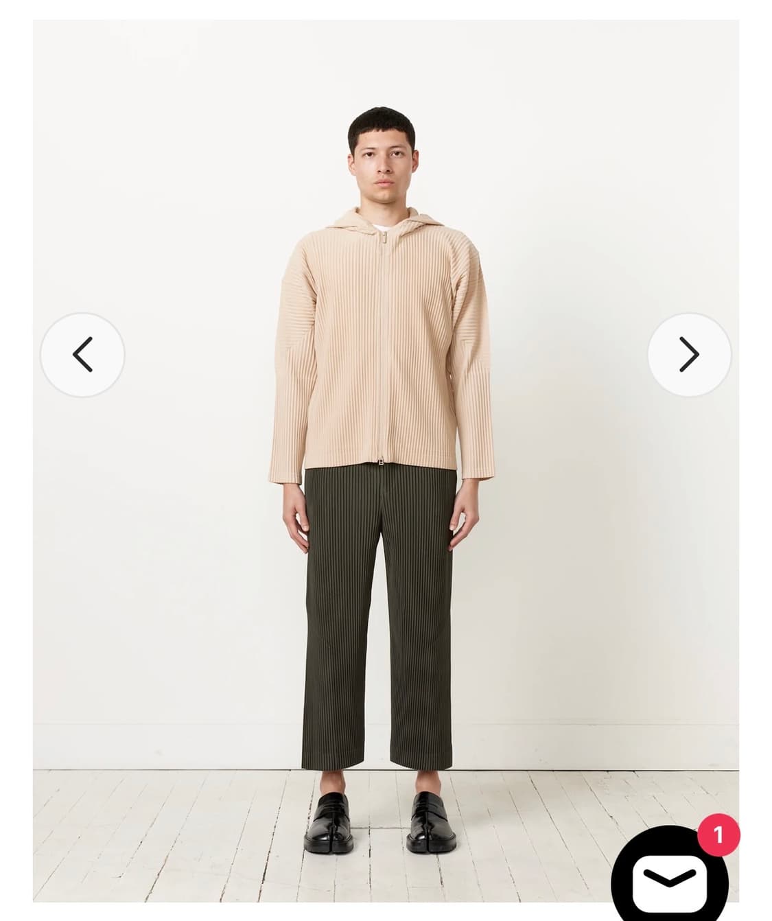 옴므플리세 후드집업 베이지 상품이미지3