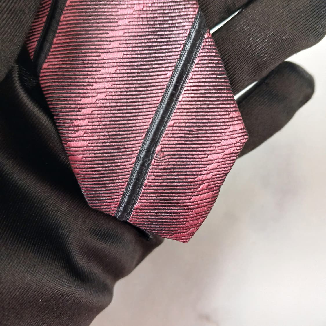 아쿠아스큐텀 실크 와인 스트라이프 넥타이 9.7cm A+등급 G11 상품이미지10