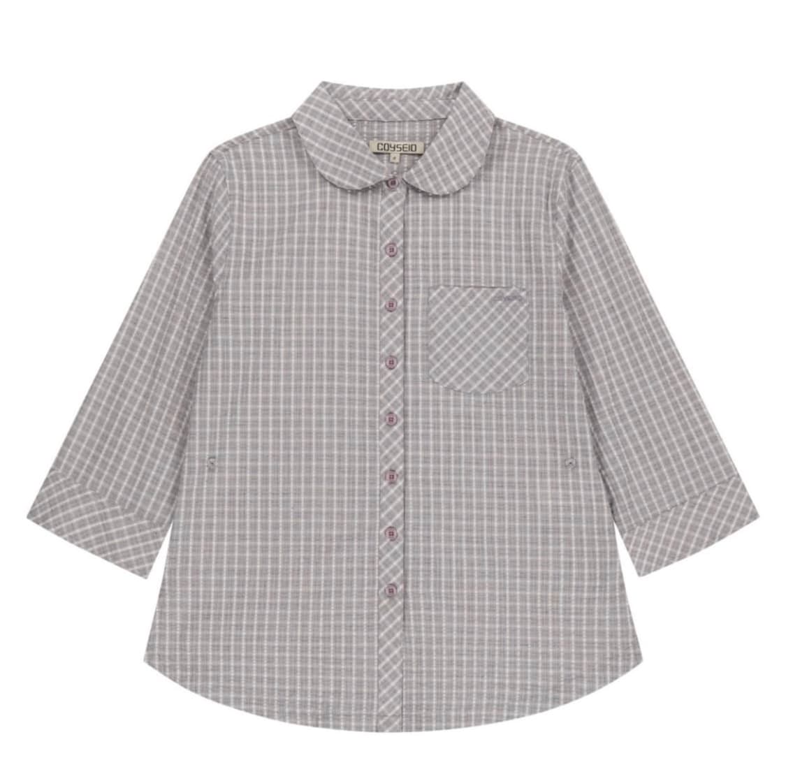 COYSEIO Round Collar Capri Shirt Ash Pin 상품이미지1