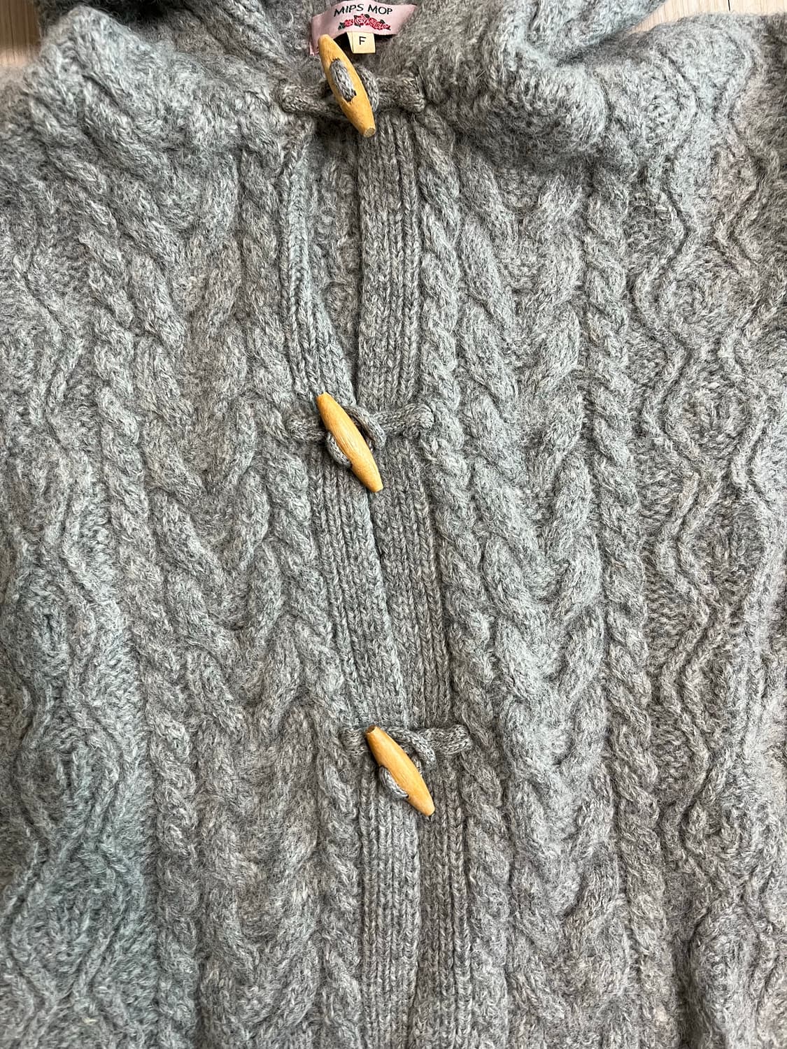 빈티지 울100 그레이 후드 가디건 상품이미지4