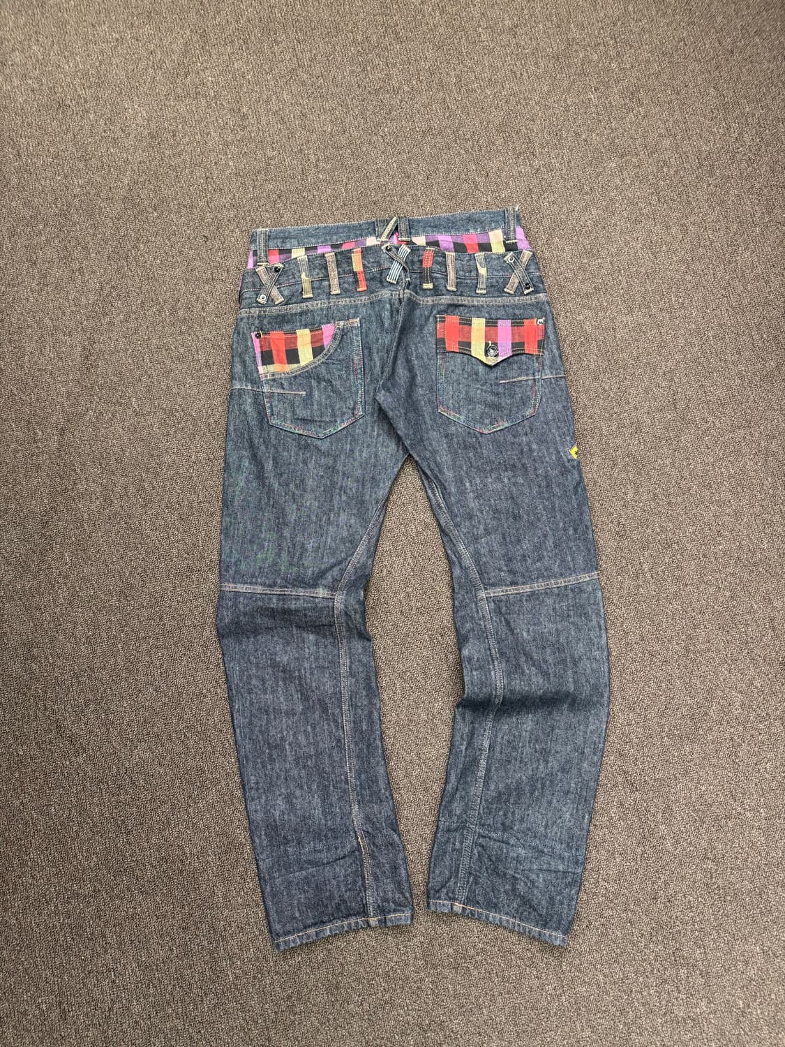 XL)Dominate 빈티지 레이어드 체크패턴 데님팬츠 상품이미지6