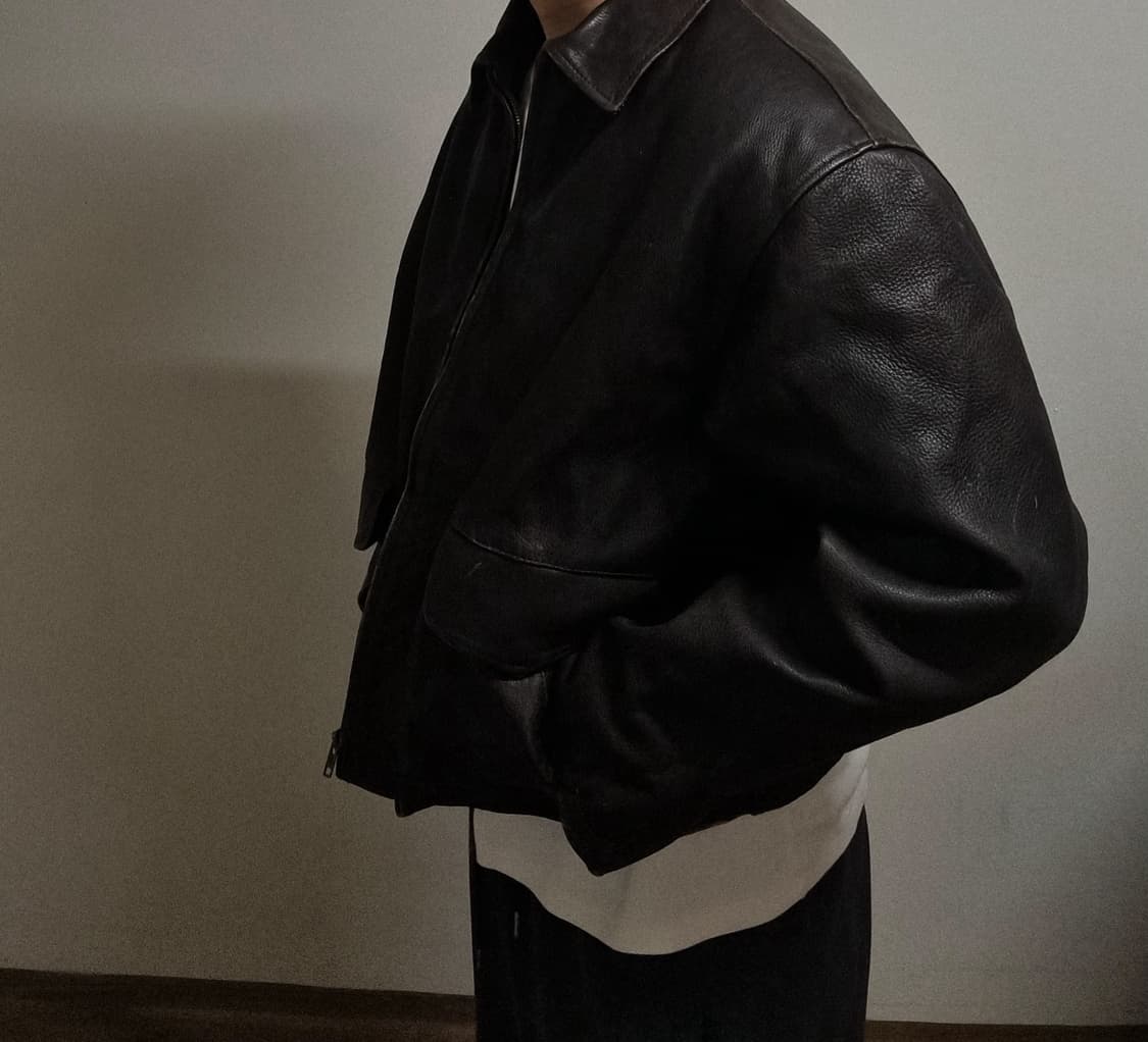 올드갭 레더 브라운 레더 자켓L 상품이미지8