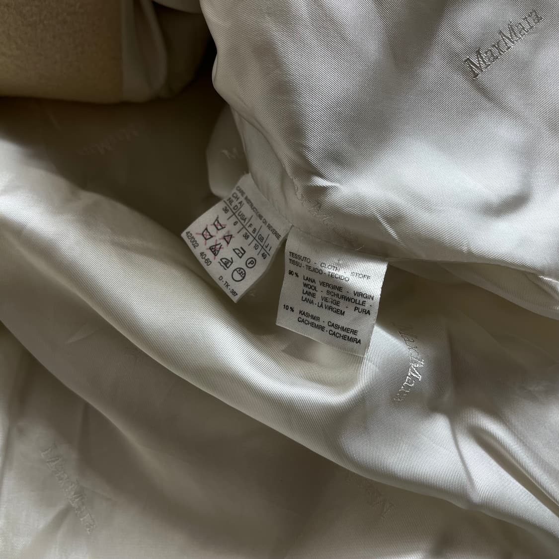 Maxmara 막스마라 아이보리 반 하프 코트 자켓(38) 상품이미지6