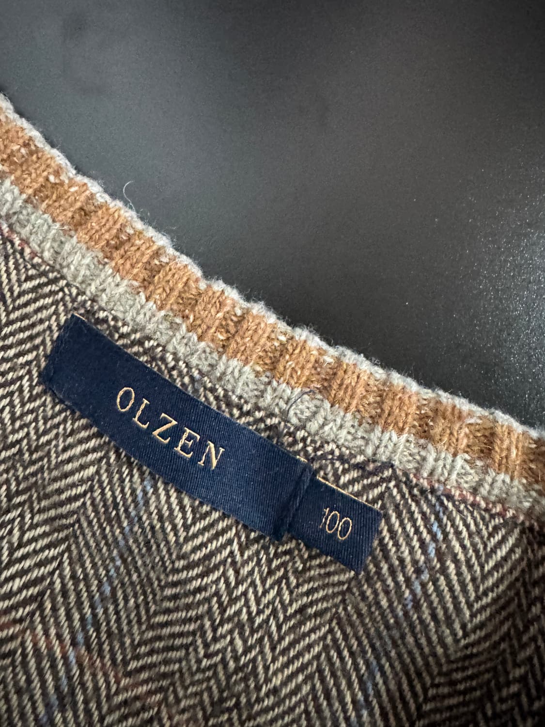 올젠 OLZEN 클래식 엘보 패치 니트 L 상품이미지3