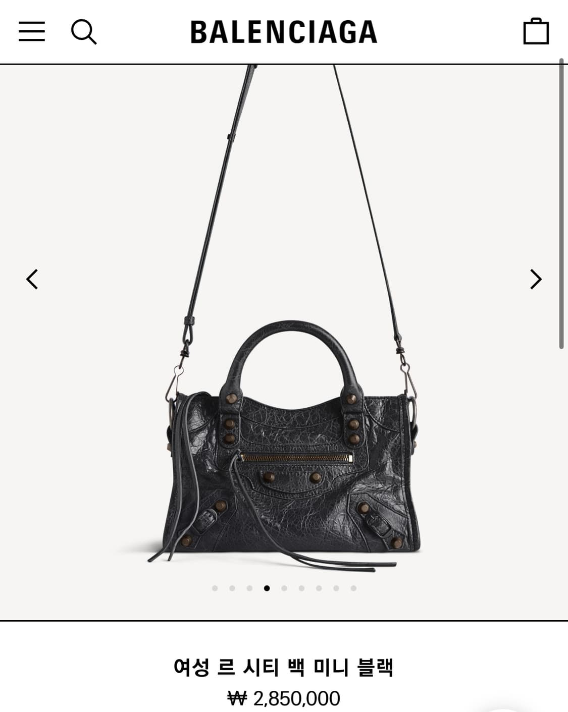 [SA 정품] 발렌시아가 르 시티 모터백 미니 블랙 상품이미지9