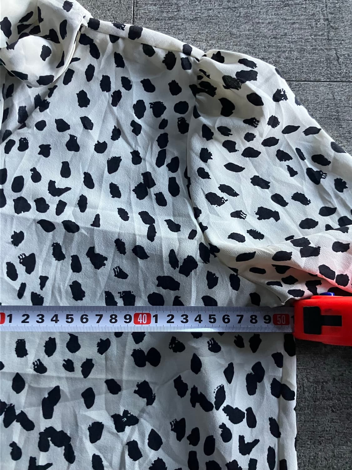 일본빈티지 하구미모리걸 달천깔페어리 레오파드도트 타이블라우스 상품이미지2