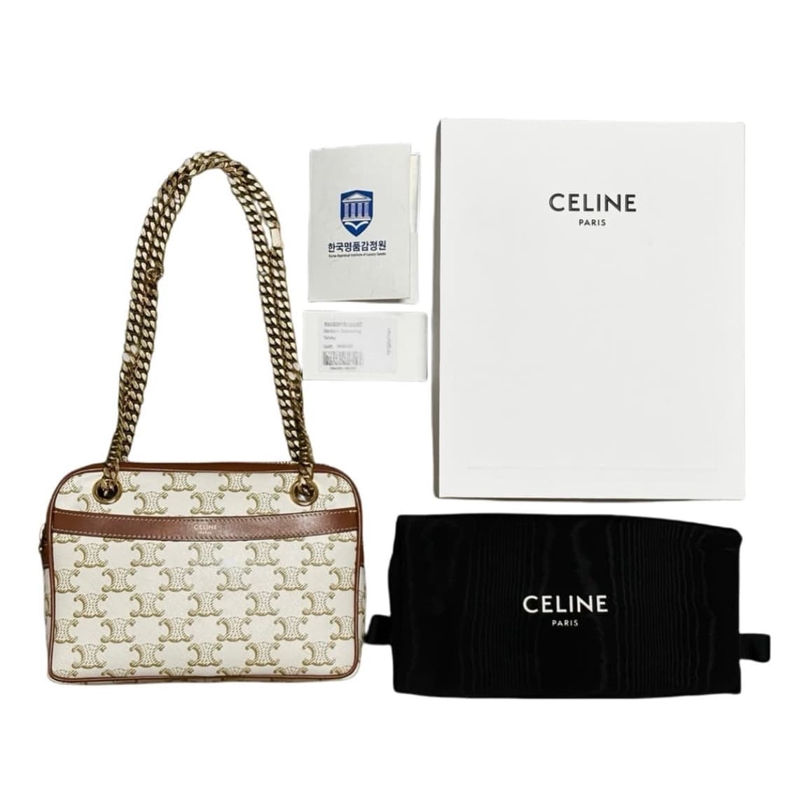 셀린느 트리오페 파타팡스 스몰 트리옹프 화이트 탠. 리사백 상품이미지1