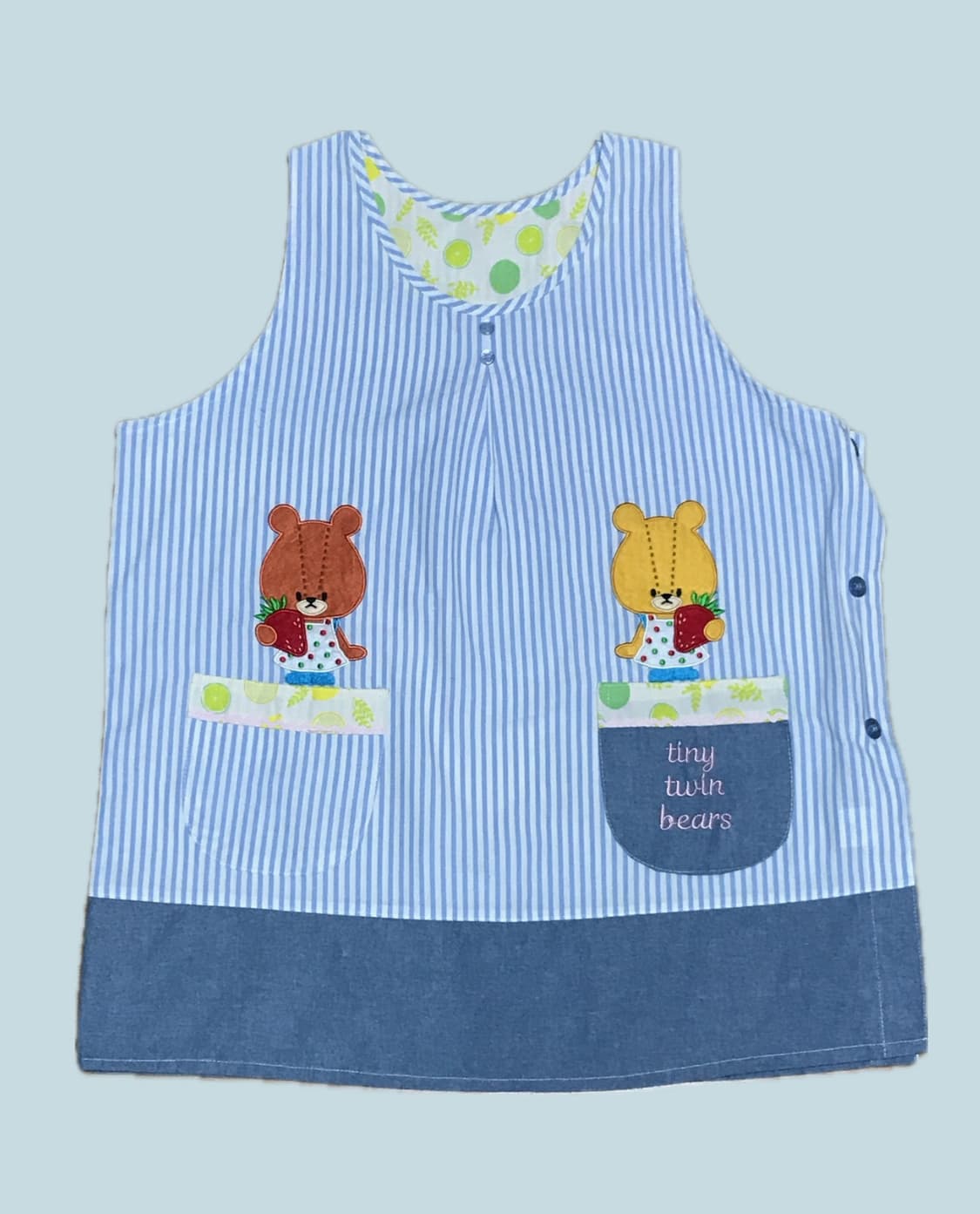 일본빈티지 딸기베어 트윈 앞치마 상품이미지1