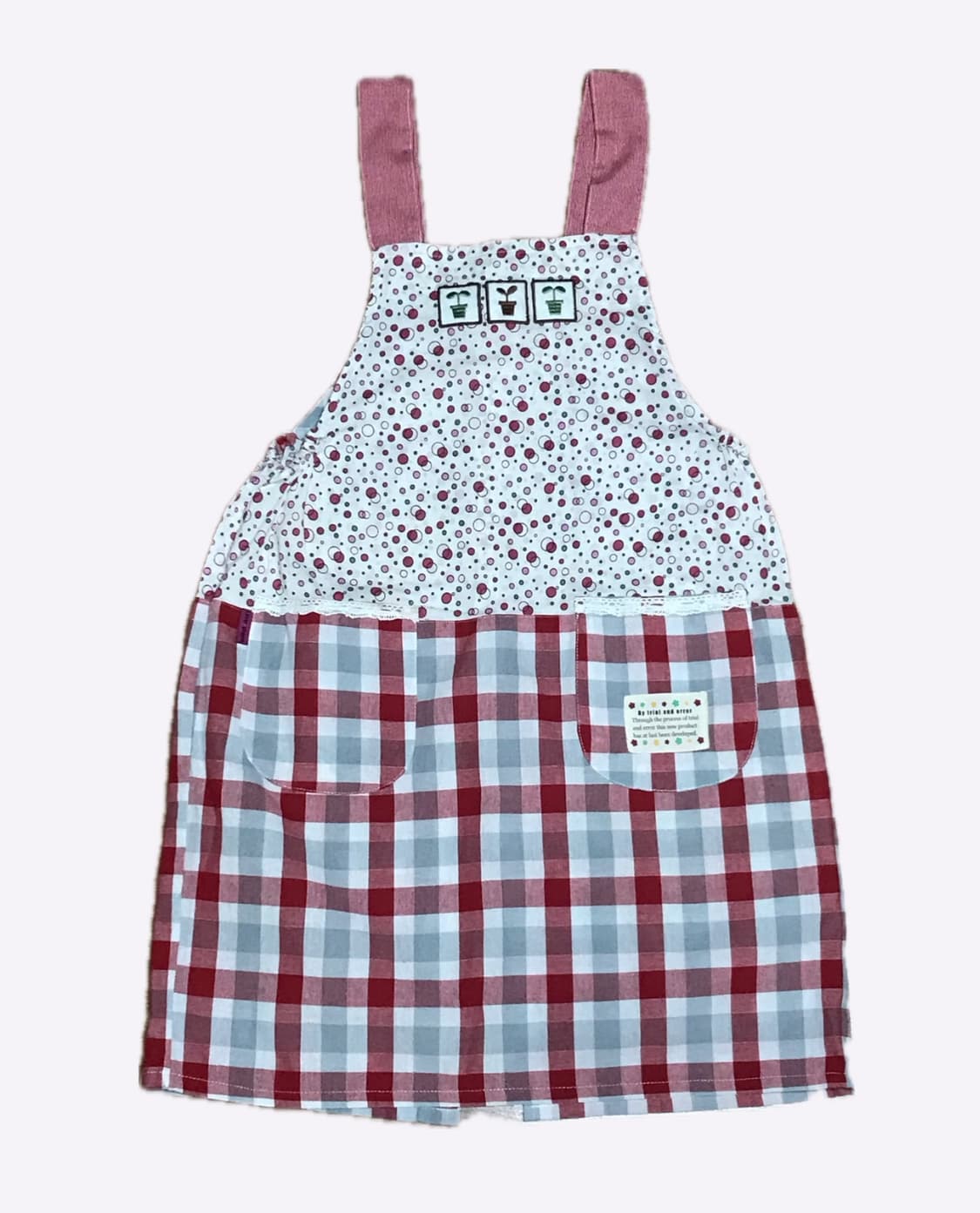 일본빈티지 모리 레이스 체크 앞치마 상품이미지1
