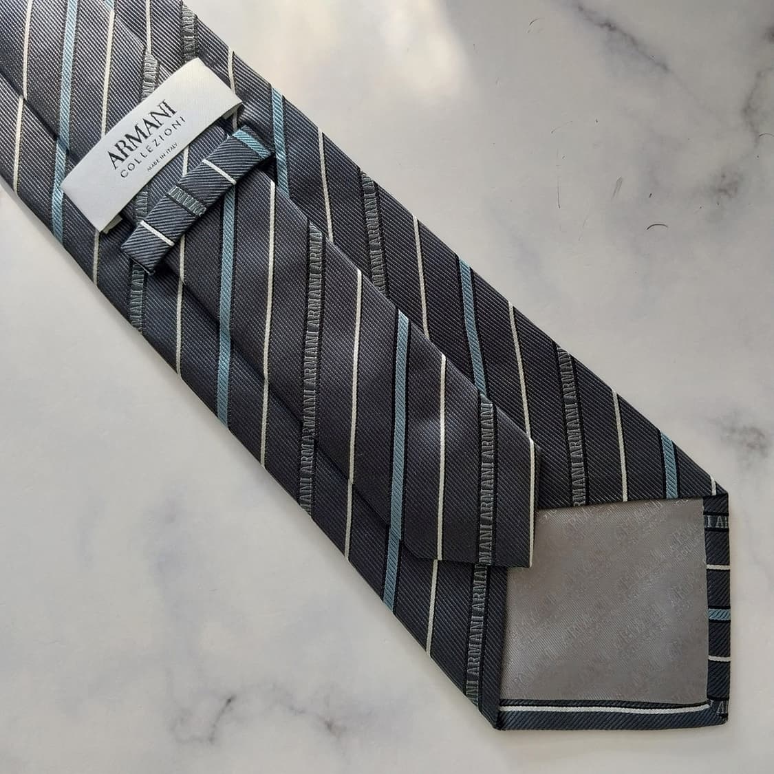 아르마니 꼴레지오니 실크 스트라이프 넥타이 9cm A+~A등급 K1400 상품이미지8