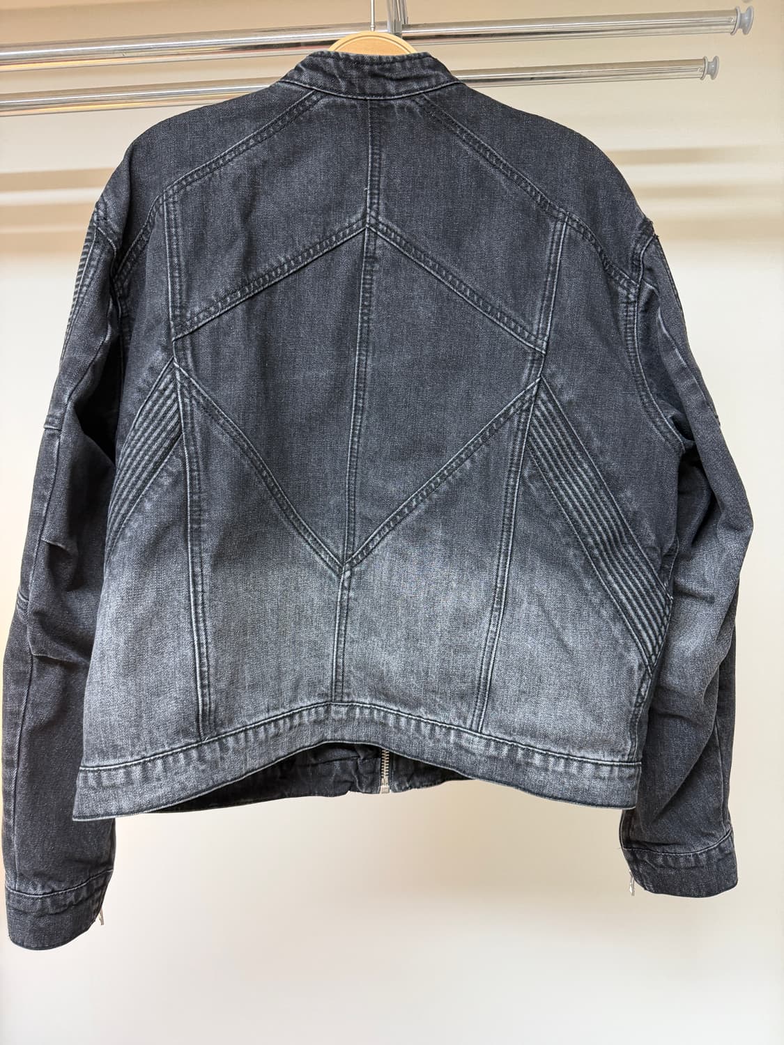 미나브 크러쉬 바이커 데님 자켓 블랙 L 상품이미지6