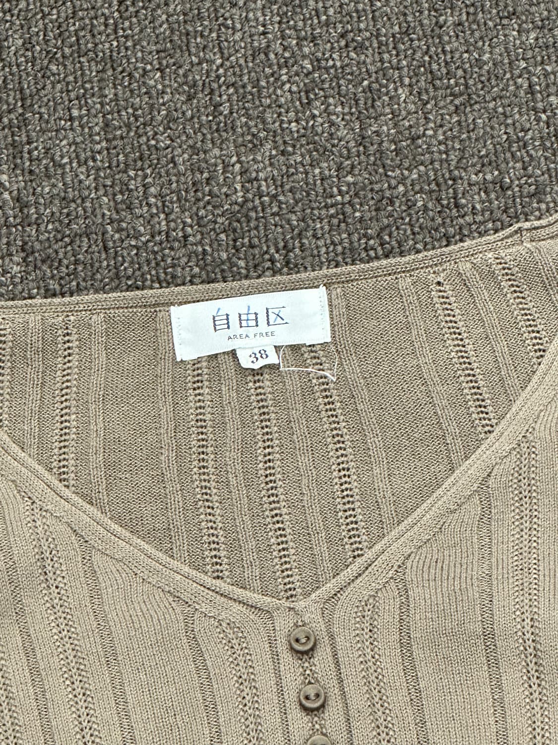 38)Japanese vintage 여성 v넥 버튼 니트 탑 상품이미지5