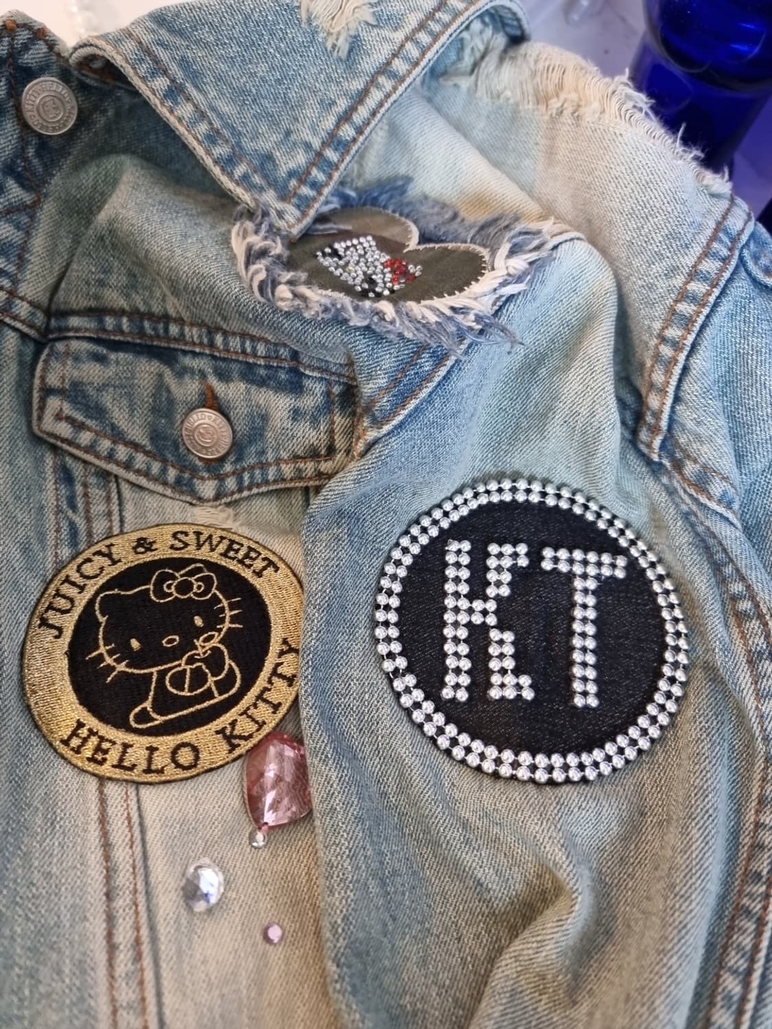 걸즈매직 헬로키티 한정 콜라보 빈티지 데님자켓 상품이미지9
