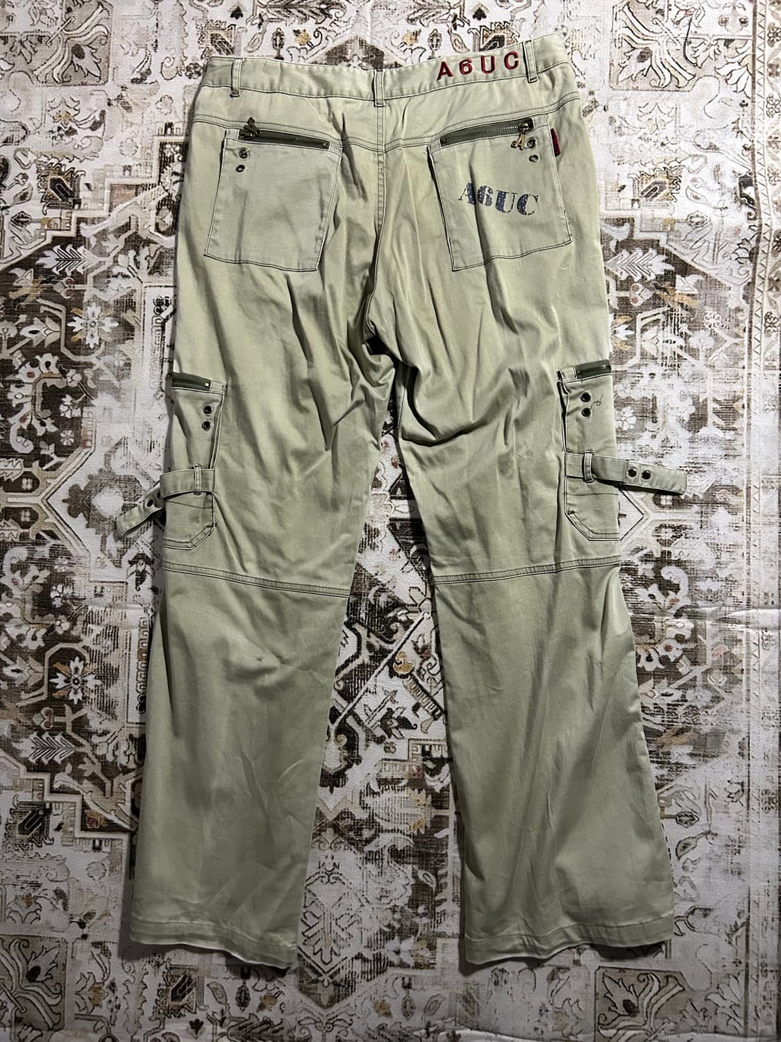 A6UC y2k beige cargo side strap pants 상품이미지8