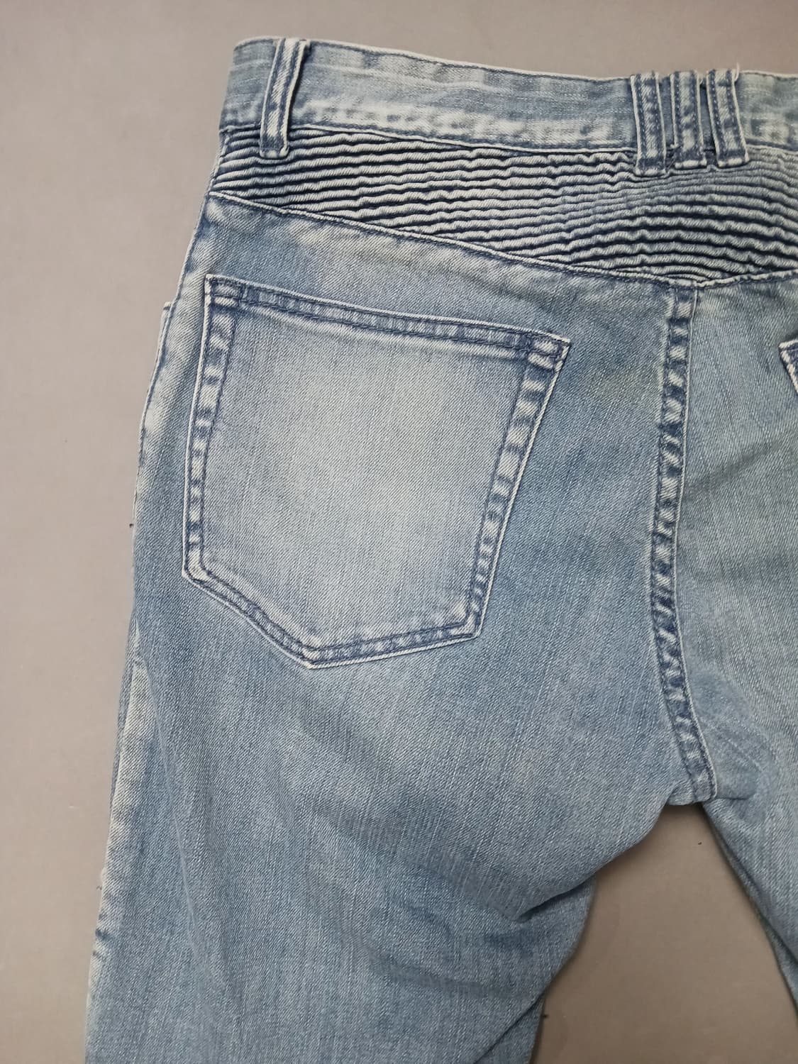 [32] 발망 연청워싱 슬림 바이커진 청바지 상품이미지8