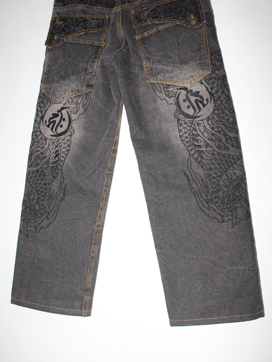 화조풍월 용 자수 블랙데님팬츠 36 상품이미지7