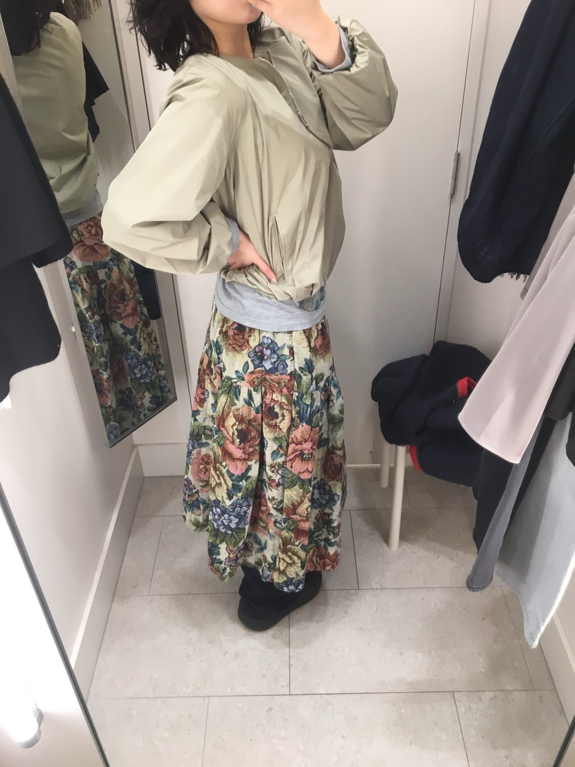 플라워 패턴 롱스커트 상품이미지2